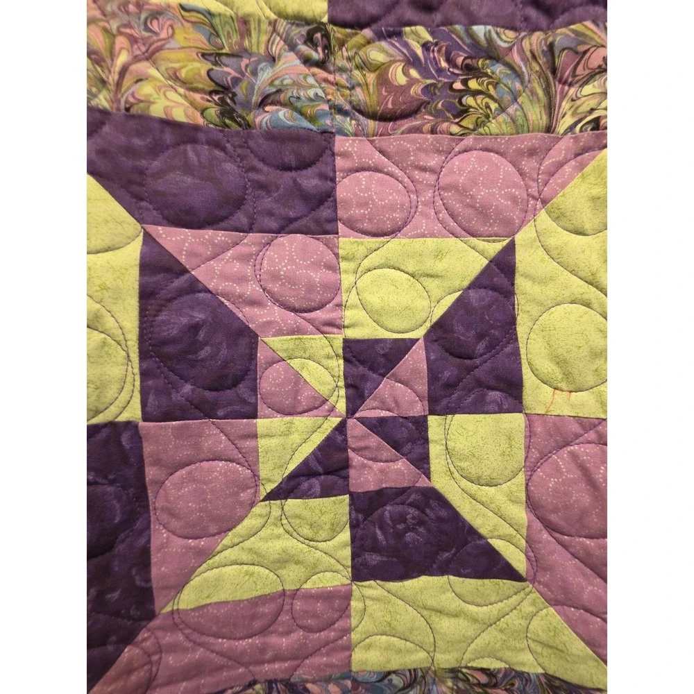 Handmade Purple bed quilt 71